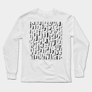 J - Typography (Black) Long Sleeve T-Shirt